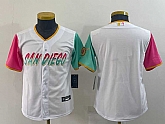 Youth San Diego Padres Blank White 2022 City Connect Cool Base Stitched Jersey,baseball caps,new era cap wholesale,wholesale hats